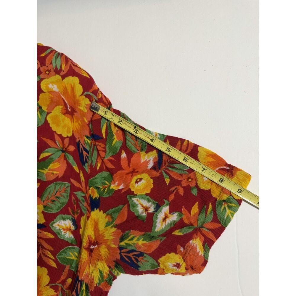 Women’s Cabernet Vibrant Summer Floral Size 1X Button Blouse BeltTie Maxi Dress - Picture 10 of 11
